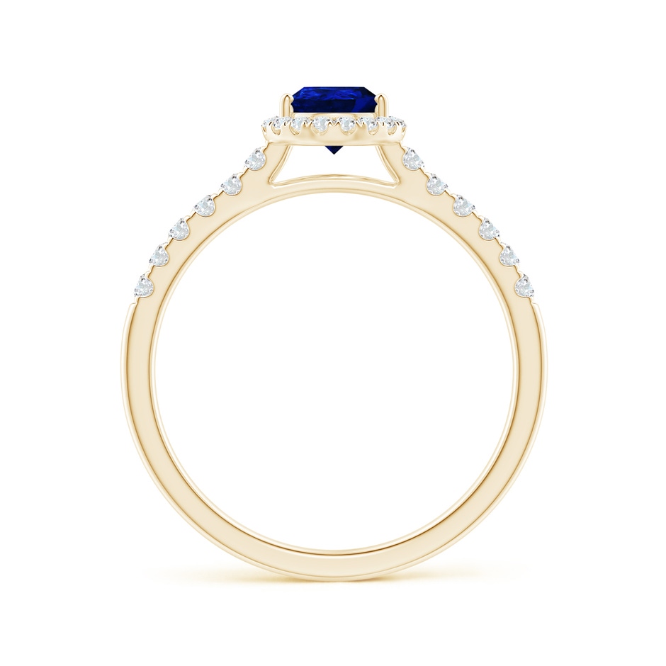 7x5mm AAAA Pear-Shaped Sapphire Halo Engagement Ring in Yellow Gold side 199