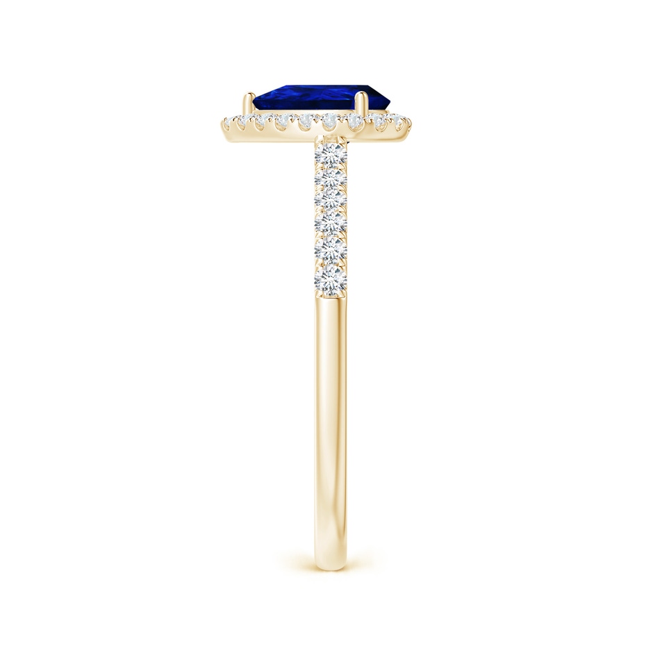 7x5mm AAAA Pear-Shaped Sapphire Halo Engagement Ring in Yellow Gold side 299
