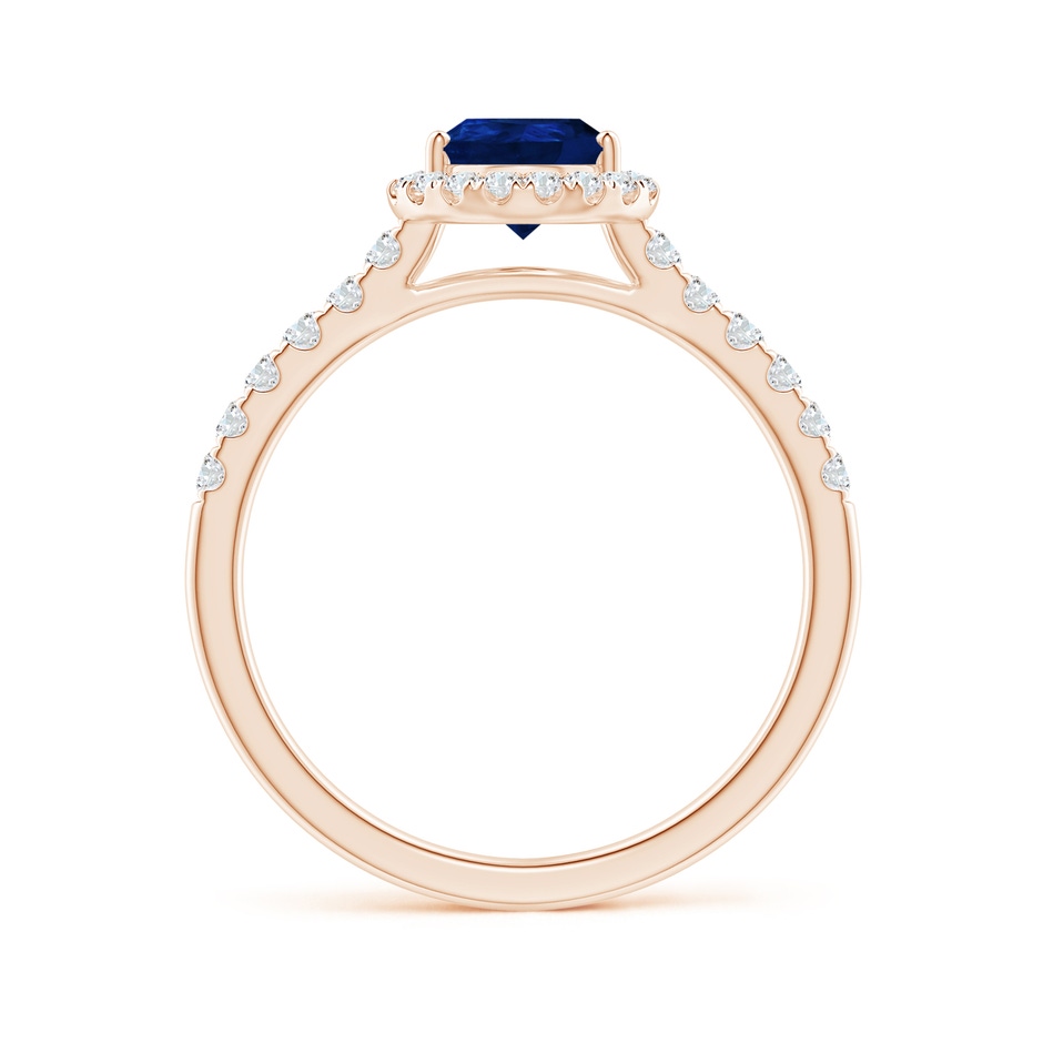 8x6mm AA Pear-Shaped Sapphire Halo Engagement Ring in Rose Gold side 199