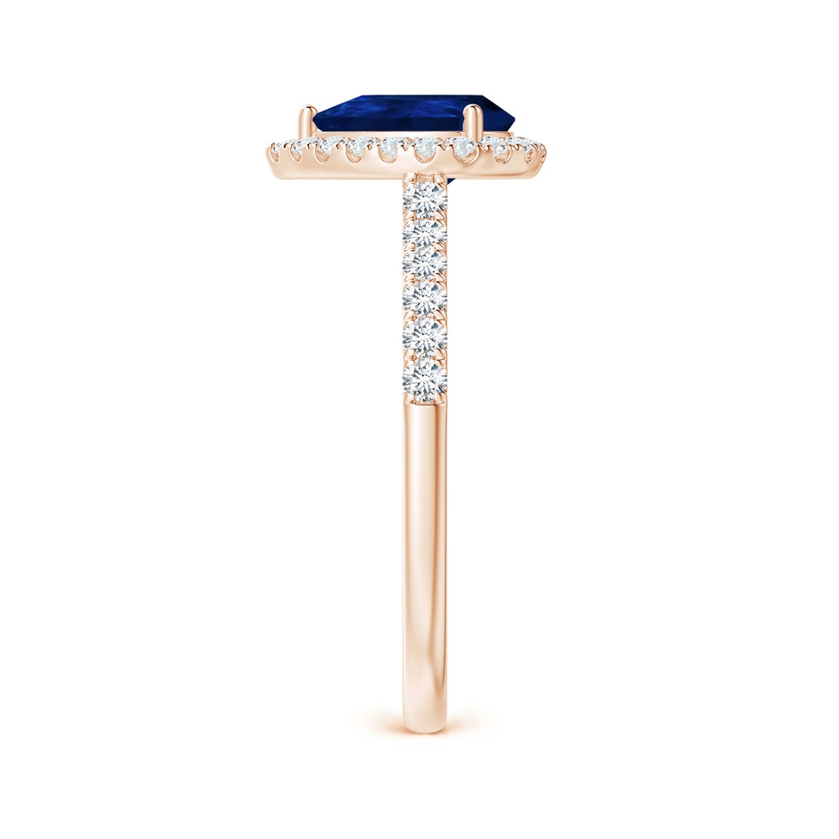 8x6mm AA Pear-Shaped Sapphire Halo Engagement Ring in Rose Gold side 299