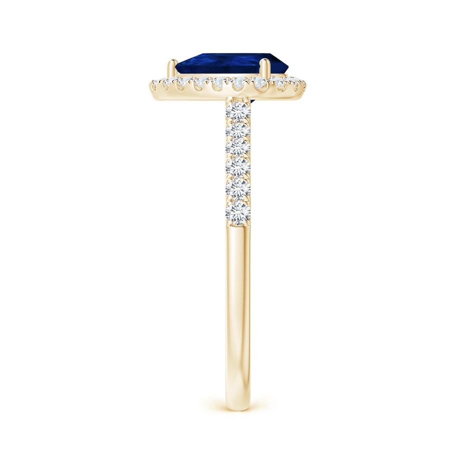 8x6mm AA Pear-Shaped Sapphire Halo Engagement Ring in Yellow Gold side 299