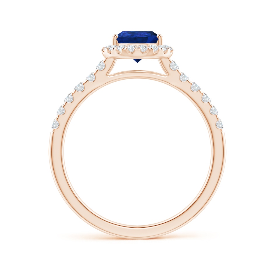 8x6mm AAA Pear-Shaped Sapphire Halo Engagement Ring in Rose Gold side 199