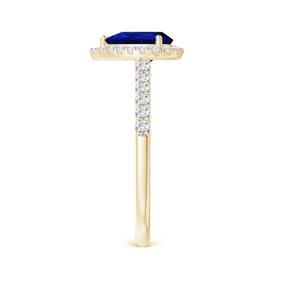 8x6mm AAAA Pear-Shaped Sapphire Halo Engagement Ring in Yellow Gold side 299
