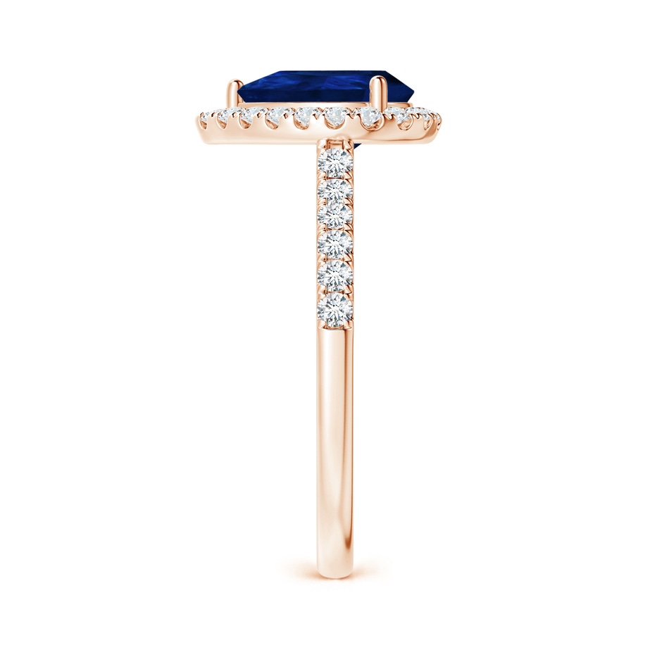 9x7mm AA Pear-Shaped Sapphire Halo Engagement Ring in Rose Gold side 299