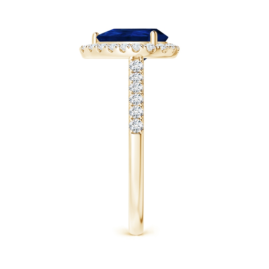 9x7mm AA Pear-Shaped Sapphire Halo Engagement Ring in Yellow Gold side 299