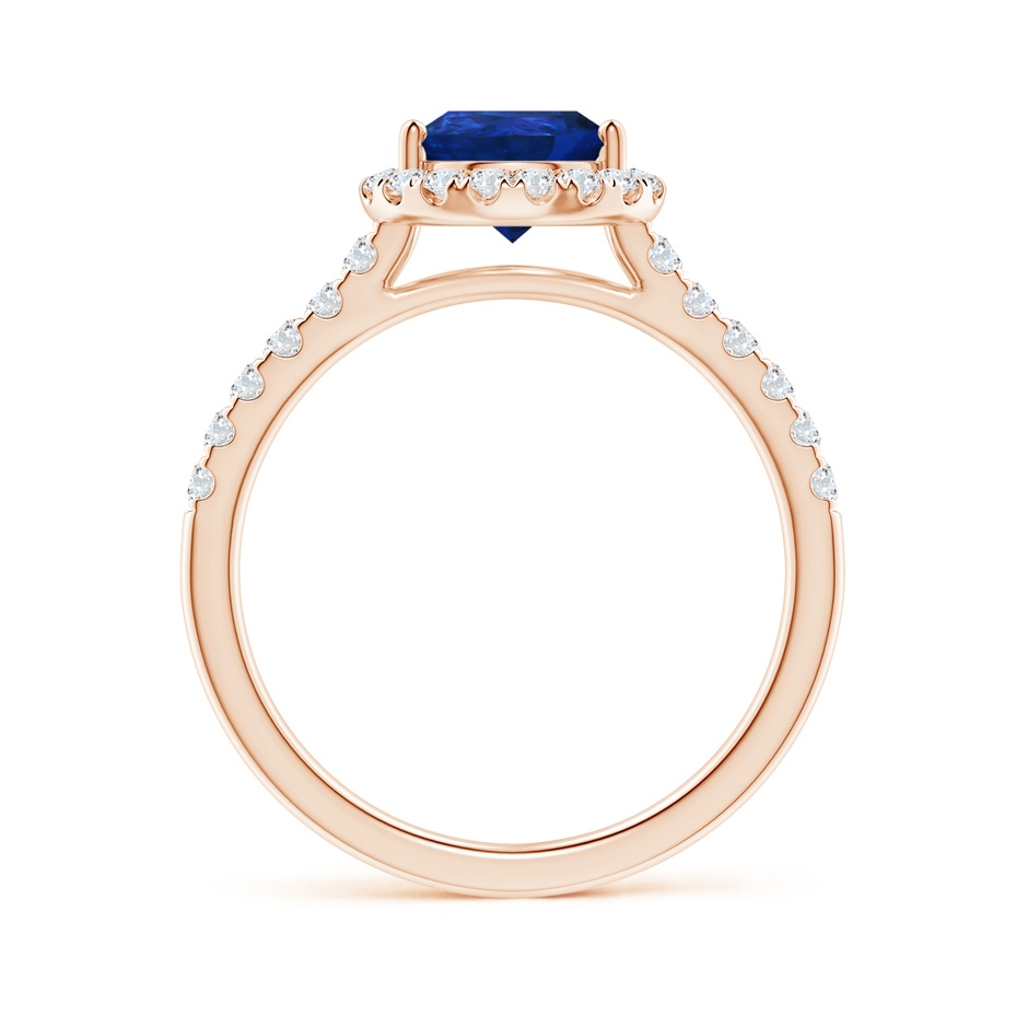 9x7mm AAA Pear-Shaped Sapphire Halo Engagement Ring in Rose Gold side 199