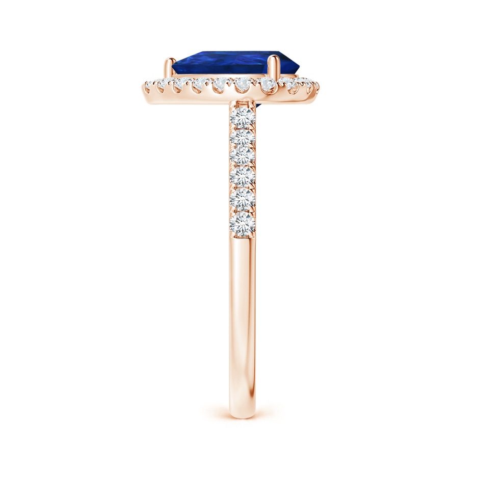 9x7mm AAA Pear-Shaped Sapphire Halo Engagement Ring in Rose Gold side 299