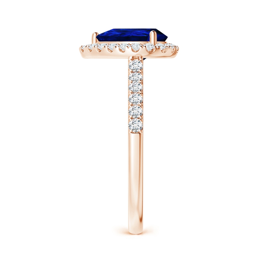 9x7mm AAAA Pear-Shaped Sapphire Halo Engagement Ring in Rose Gold side 299