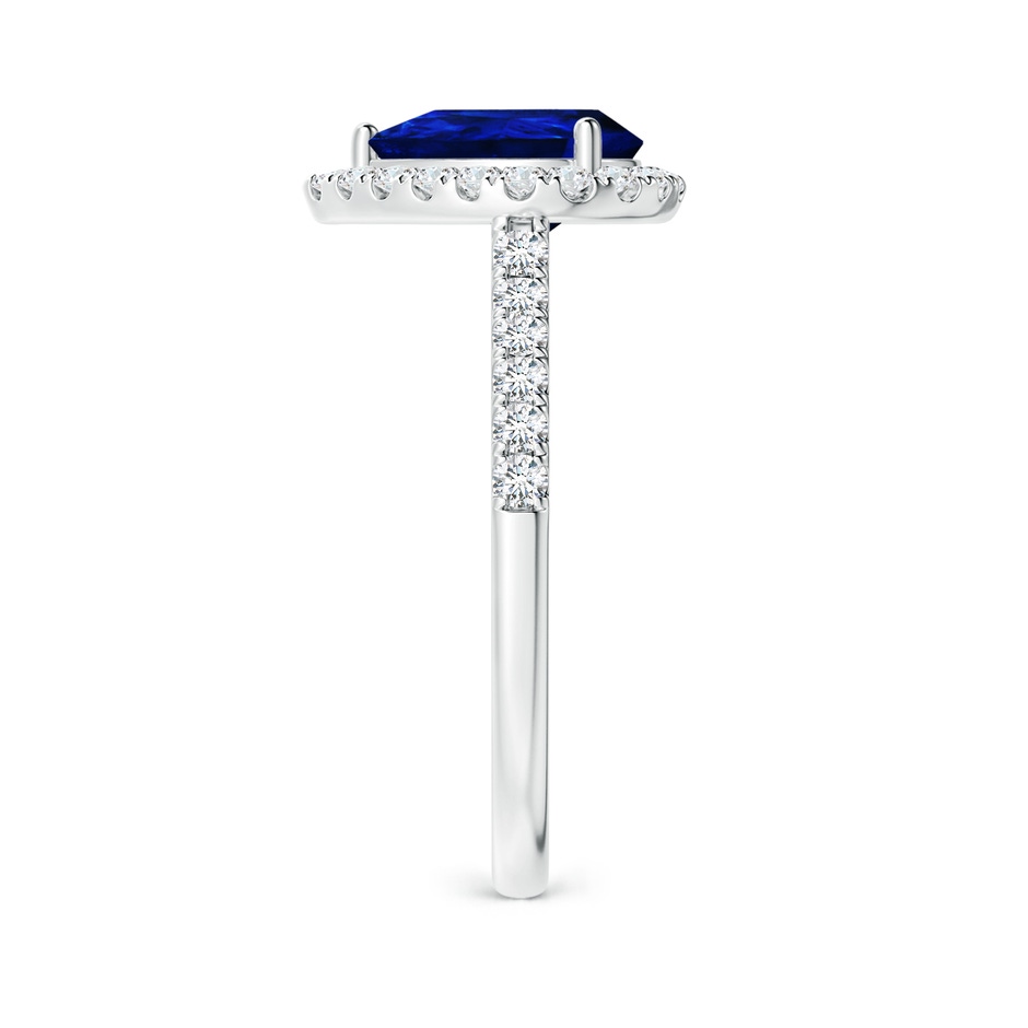 9x7mm AAAA Pear-Shaped Sapphire Halo Engagement Ring in White Gold side 299