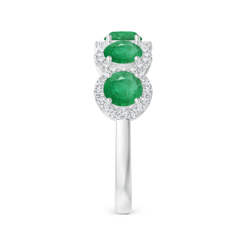 4.5mm A Half Eternity Five-Stone Emerald Halo Ring in P950 Platinum side 2