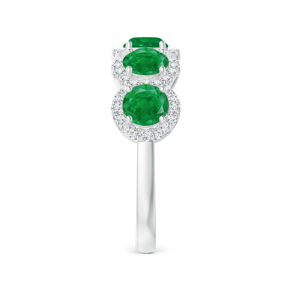 4.5mm AA Half Eternity Five-Stone Emerald Halo Ring in P950 Platinum side 2