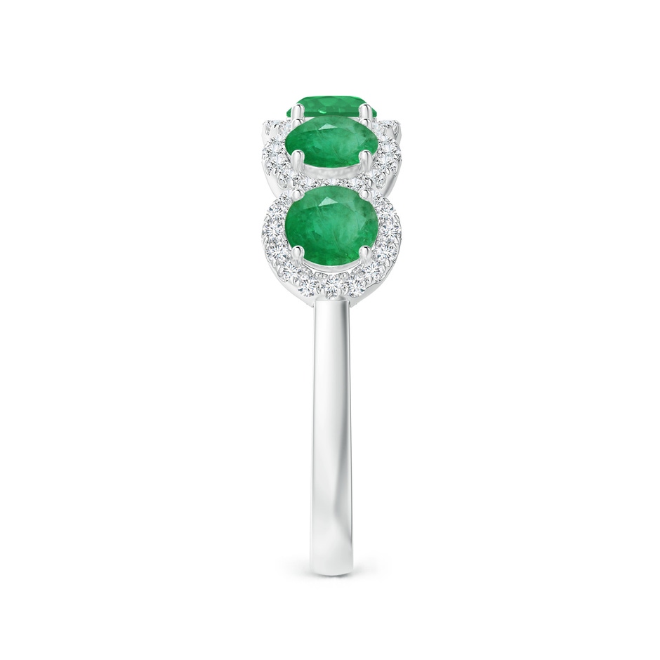4mm A Half Eternity Five-Stone Emerald Halo Ring in P950 Platinum side 2