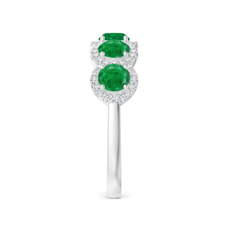 4mm AA Half Eternity Five-Stone Emerald Halo Ring in P950 Platinum side 2