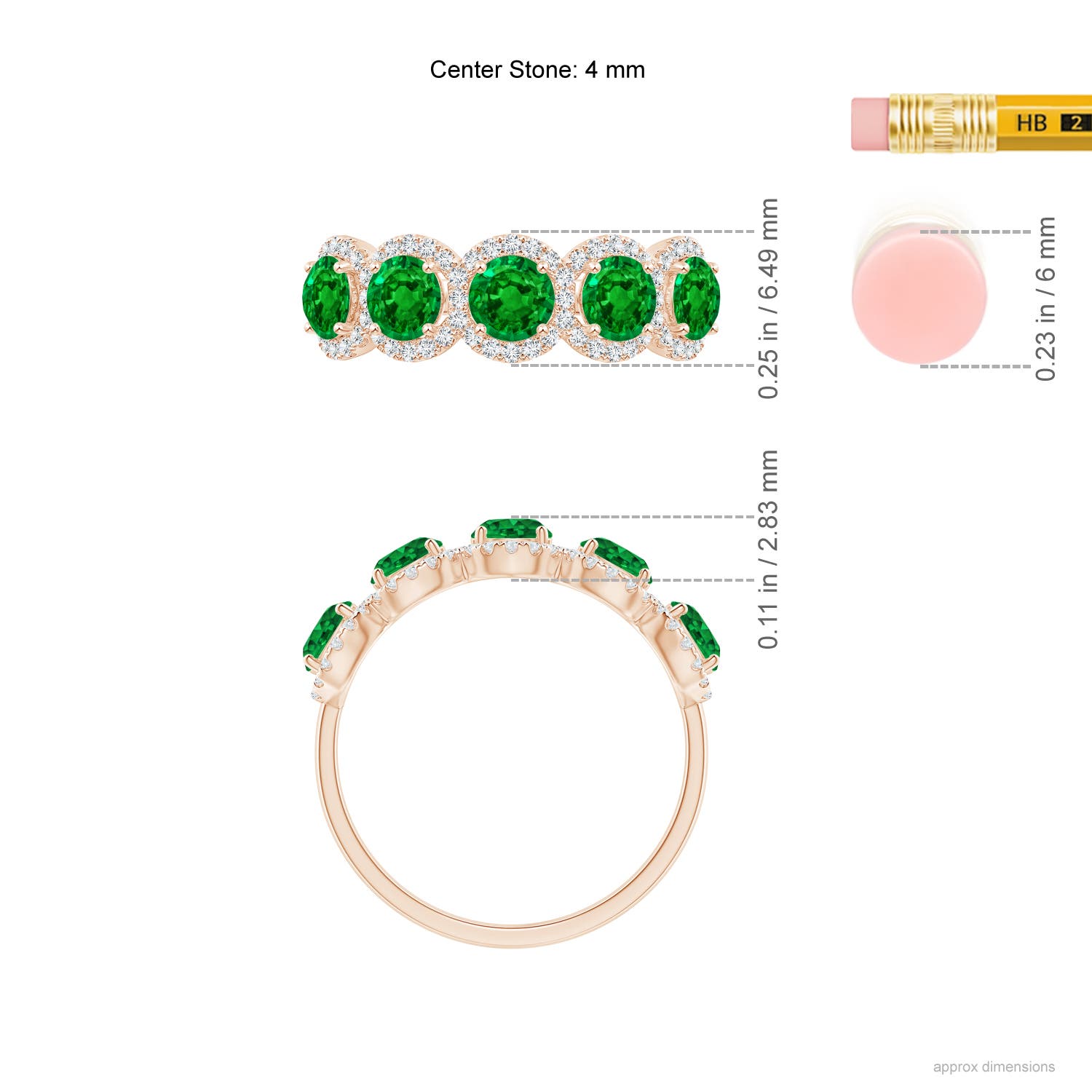 AAAA - Emerald / 1.44 CT / 14 KT Rose Gold