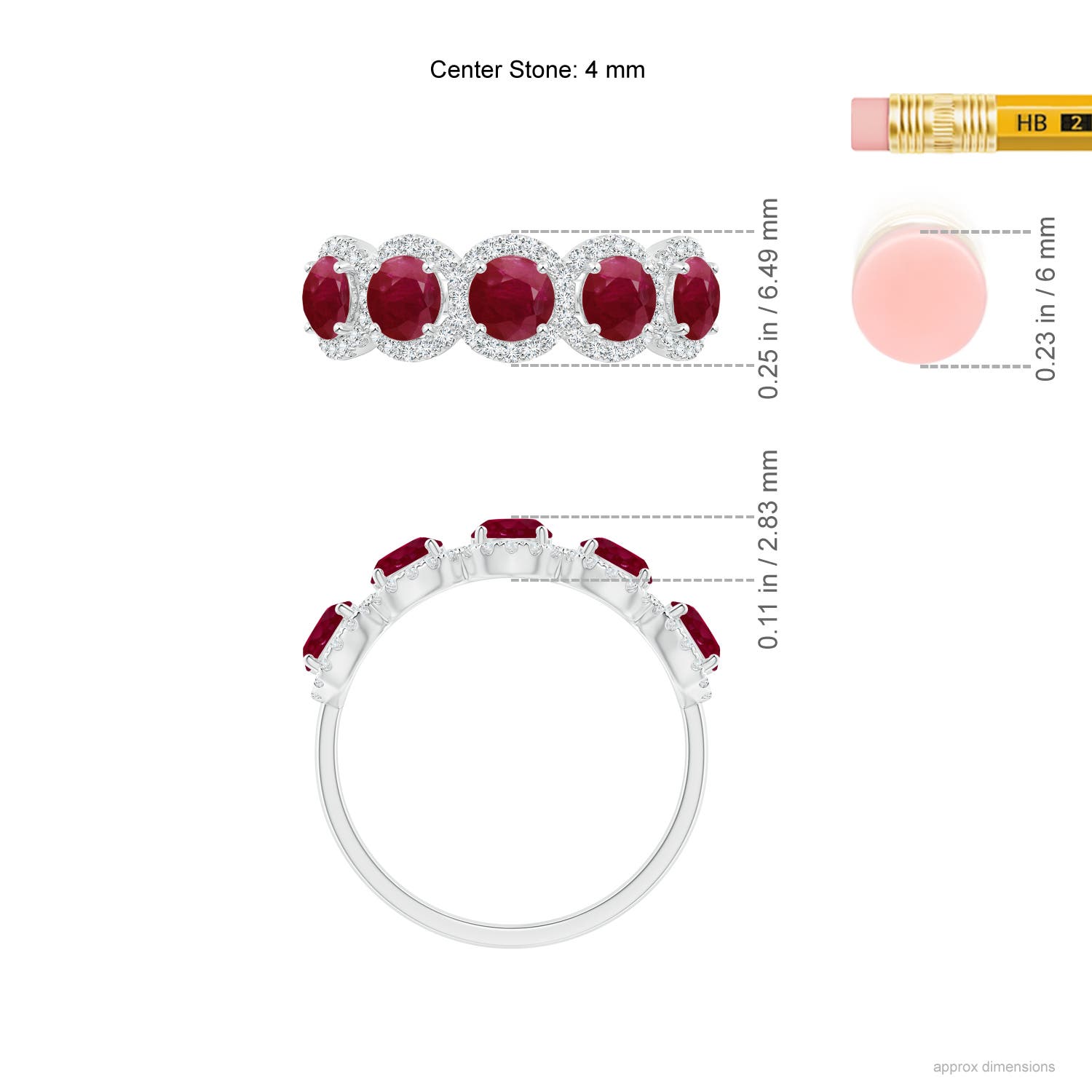 A - Ruby / 1.9 CT / 14 KT White Gold