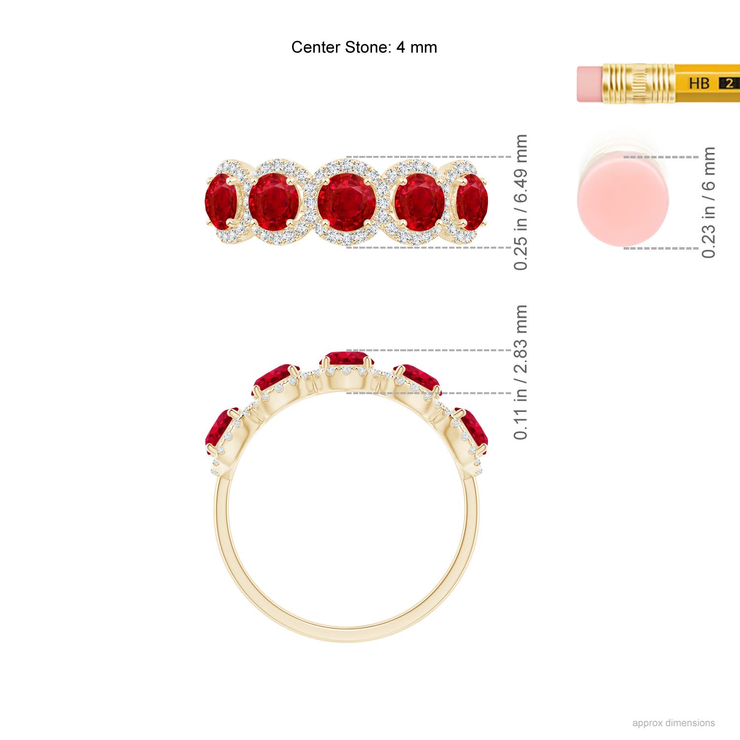 AAA - Ruby / 1.9 CT / 14 KT Yellow Gold