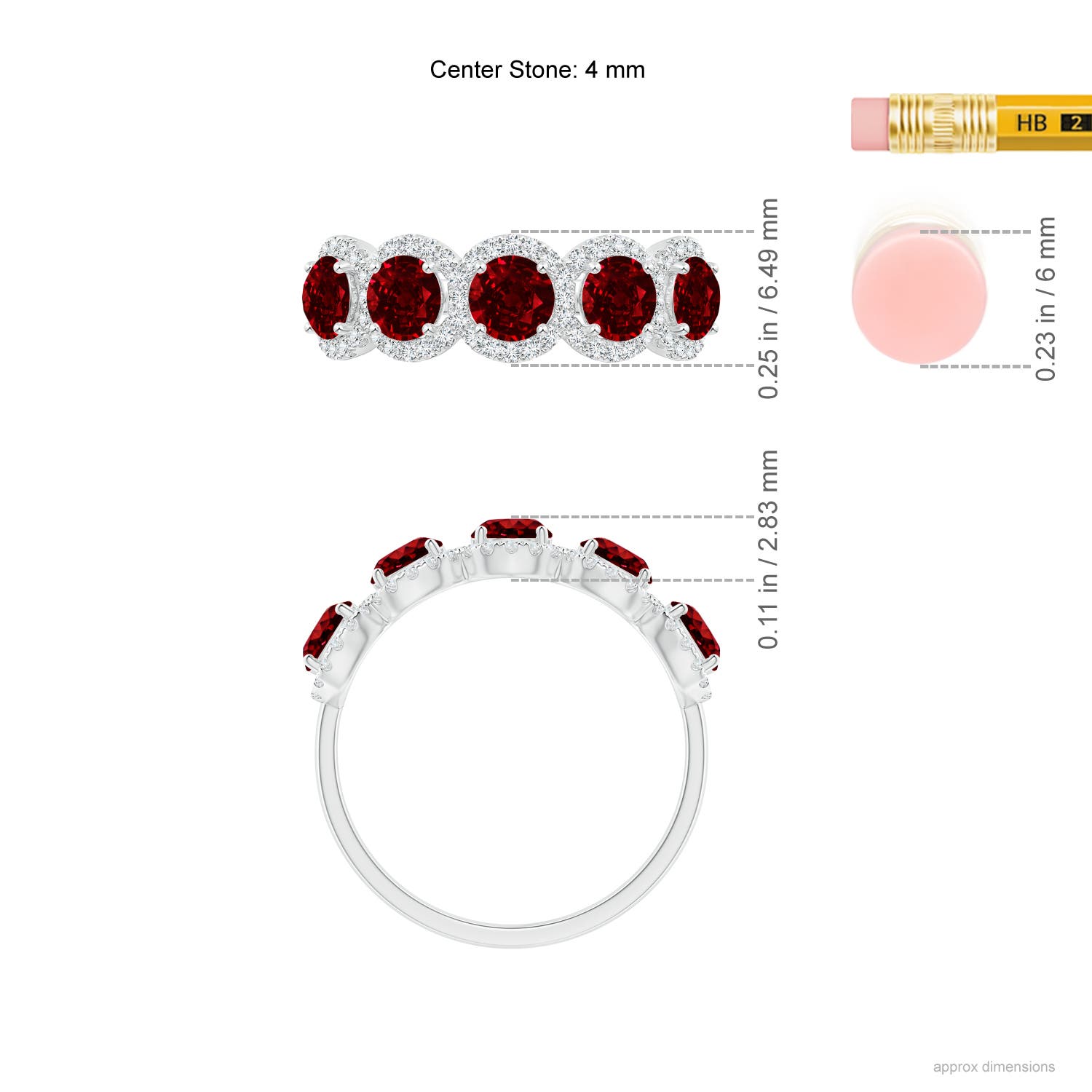 AAAA - Ruby / 1.9 CT / 14 KT White Gold