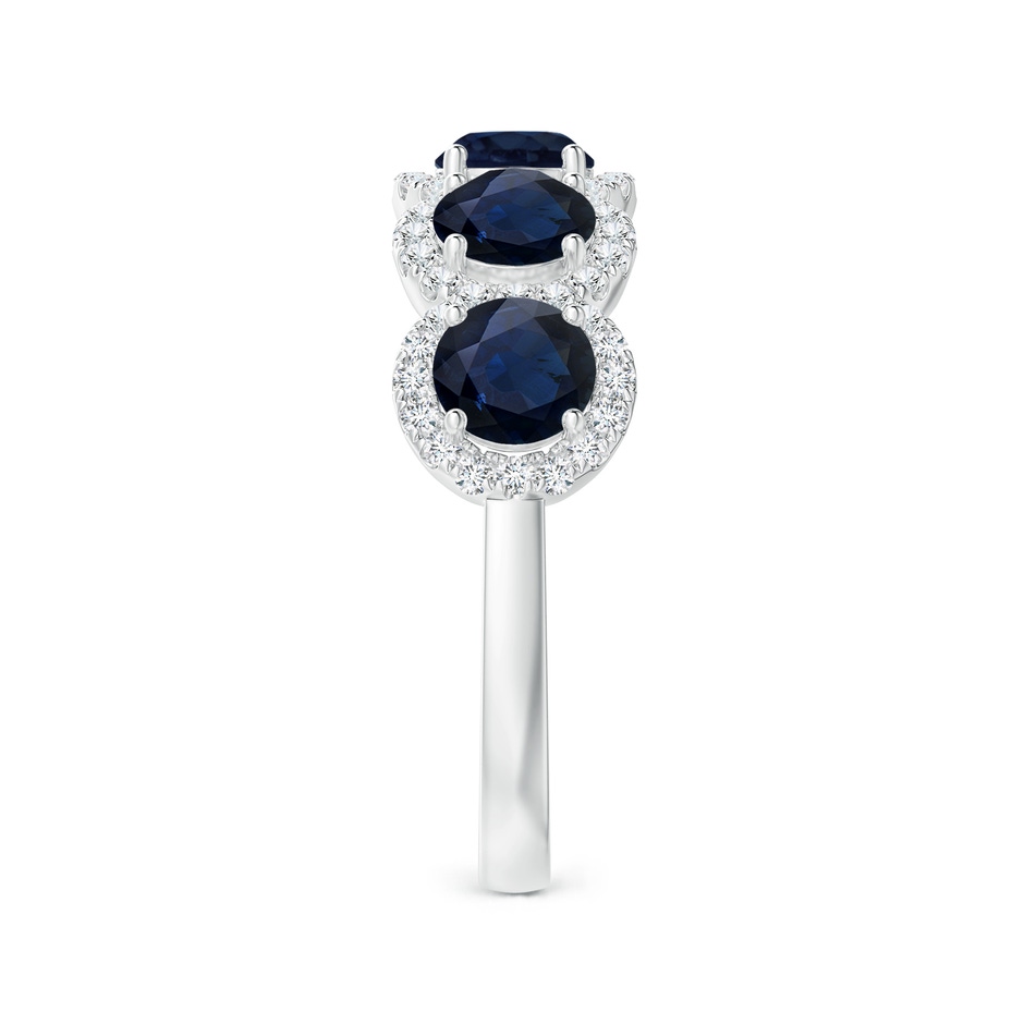 4.5mm A Half Eternity Five-Stone Sapphire Halo Ring in 18K White Gold side 299