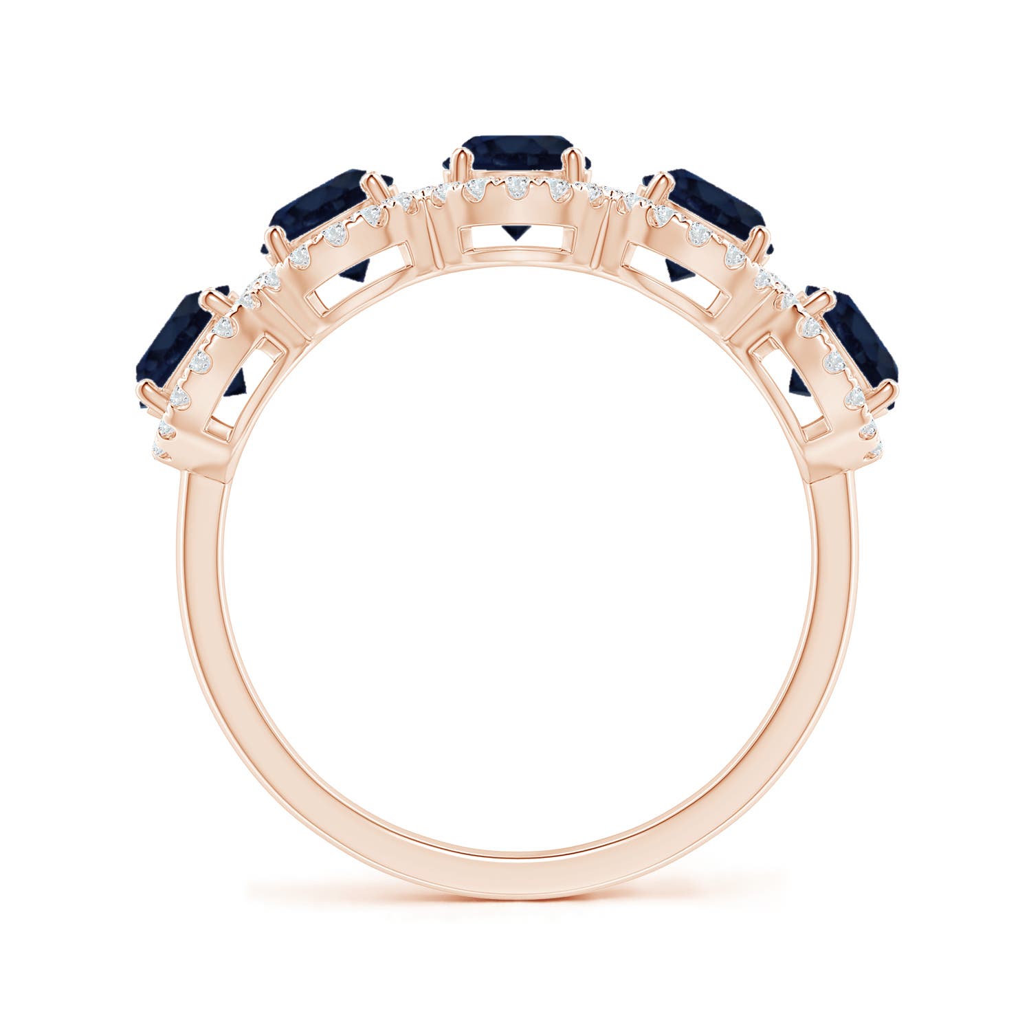 A - Blue Sapphire / 2.56 CT / 14 KT Rose Gold