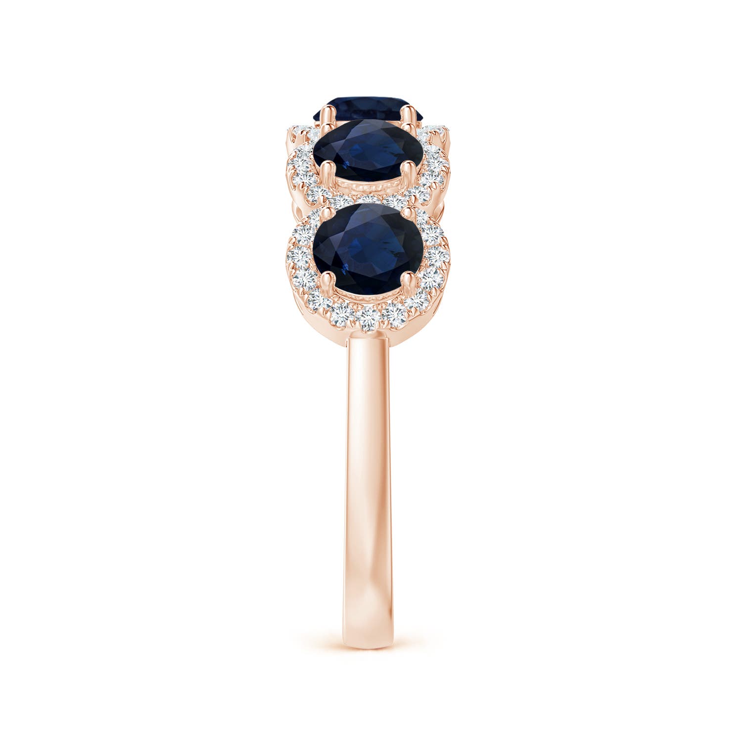 A - Blue Sapphire / 2.56 CT / 14 KT Rose Gold