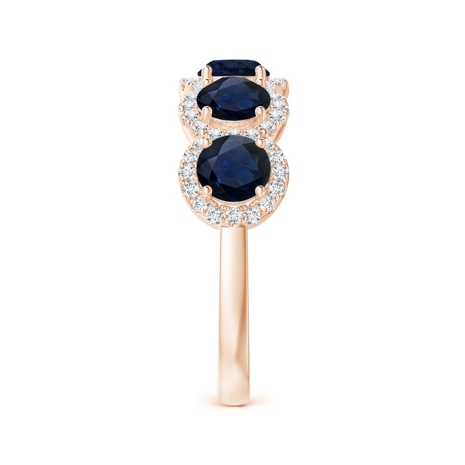 4.5mm A Half Eternity Five-Stone Sapphire Halo Ring in Rose Gold side 299