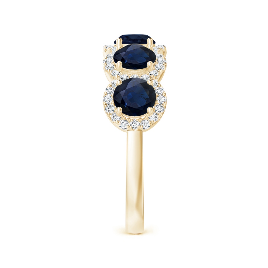 4.5mm A Half Eternity Five-Stone Sapphire Halo Ring in Yellow Gold side 299