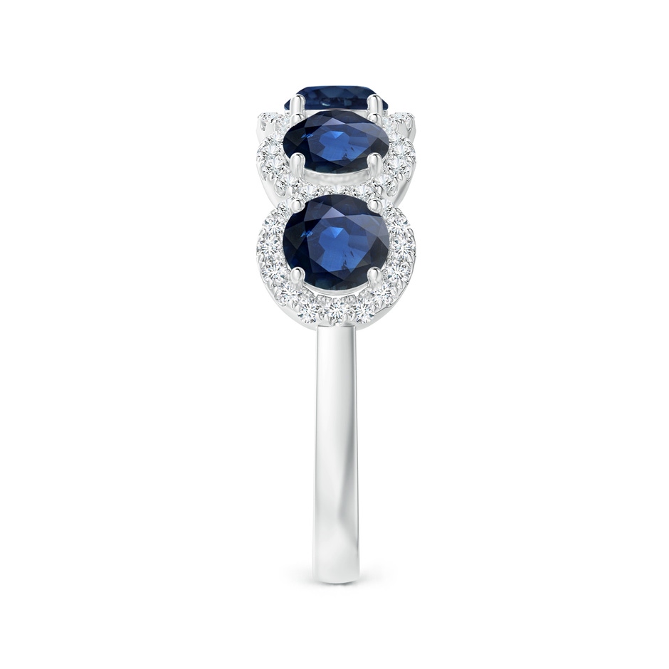 4.5mm AA Half Eternity Five-Stone Sapphire Halo Ring in P950 Platinum side 299