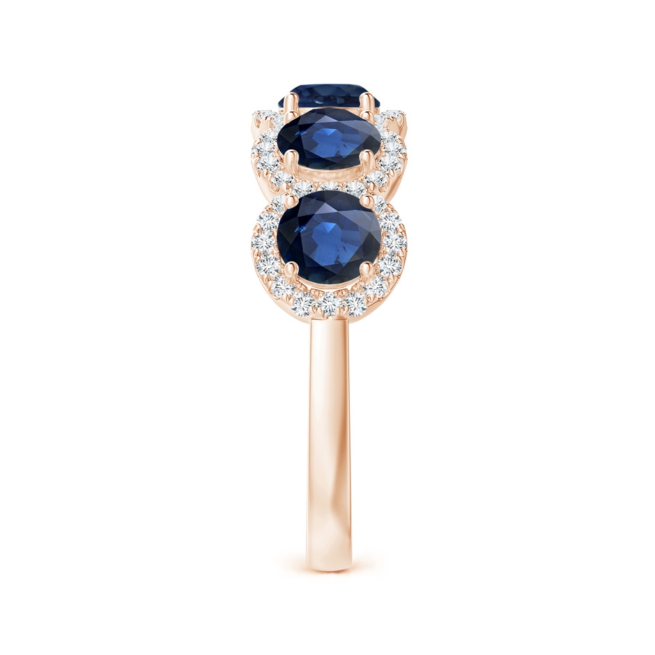 4.5mm AA Half Eternity Five-Stone Sapphire Halo Ring in Rose Gold side 299