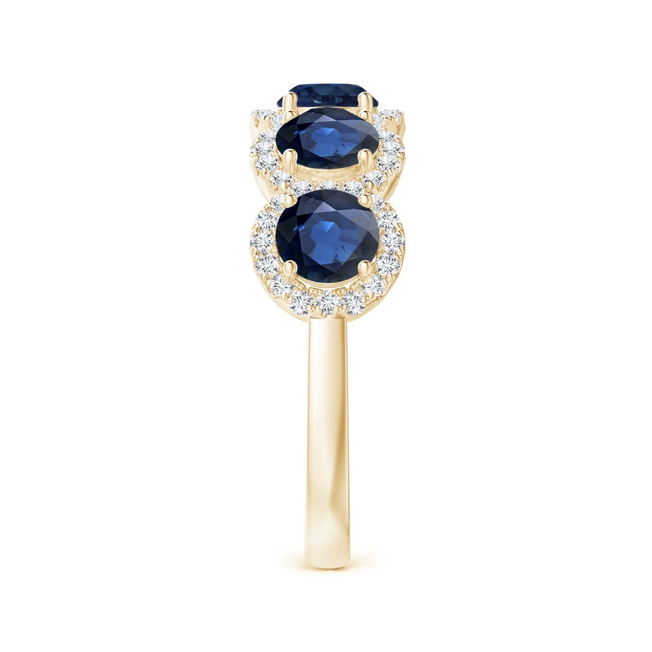 4.5mm AA Half Eternity Five-Stone Sapphire Halo Ring in Yellow Gold side 299