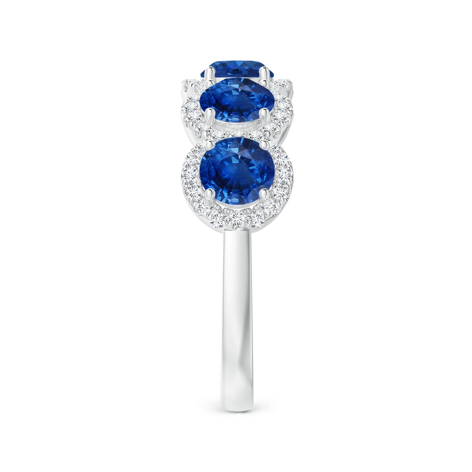 4.5mm AAA Half Eternity Five-Stone Sapphire Halo Ring in P950 Platinum side 299