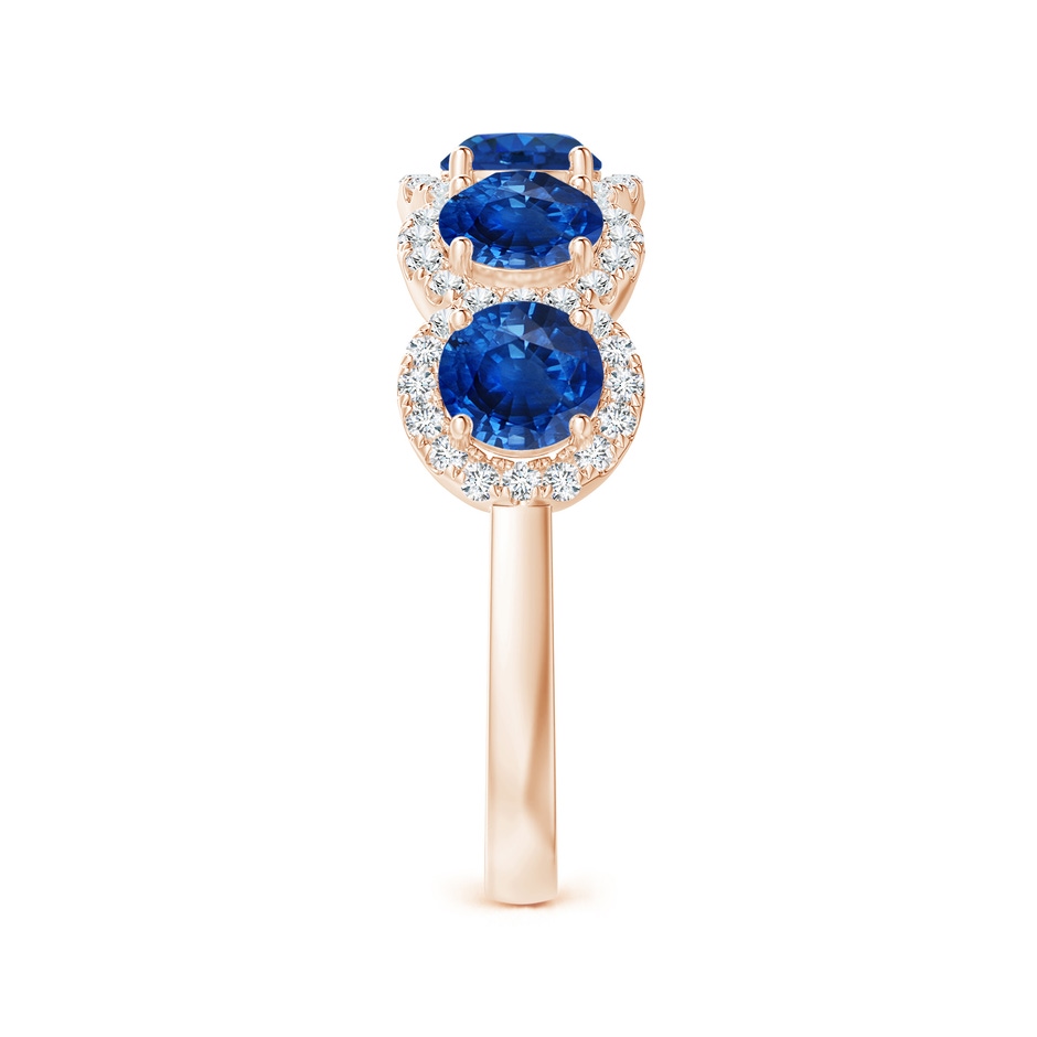 4.5mm AAA Half Eternity Five-Stone Sapphire Halo Ring in Rose Gold side 299
