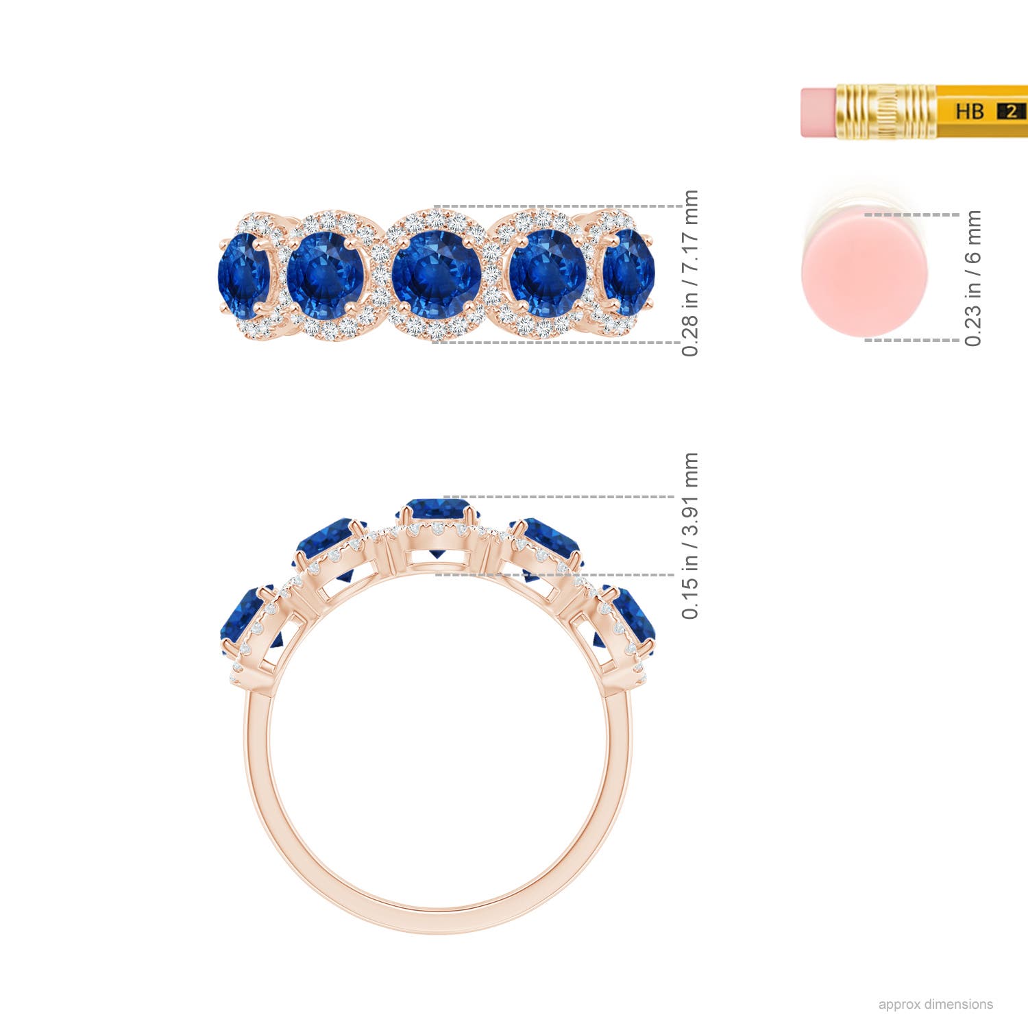 AAA - Blue Sapphire / 2.56 CT / 14 KT Rose Gold