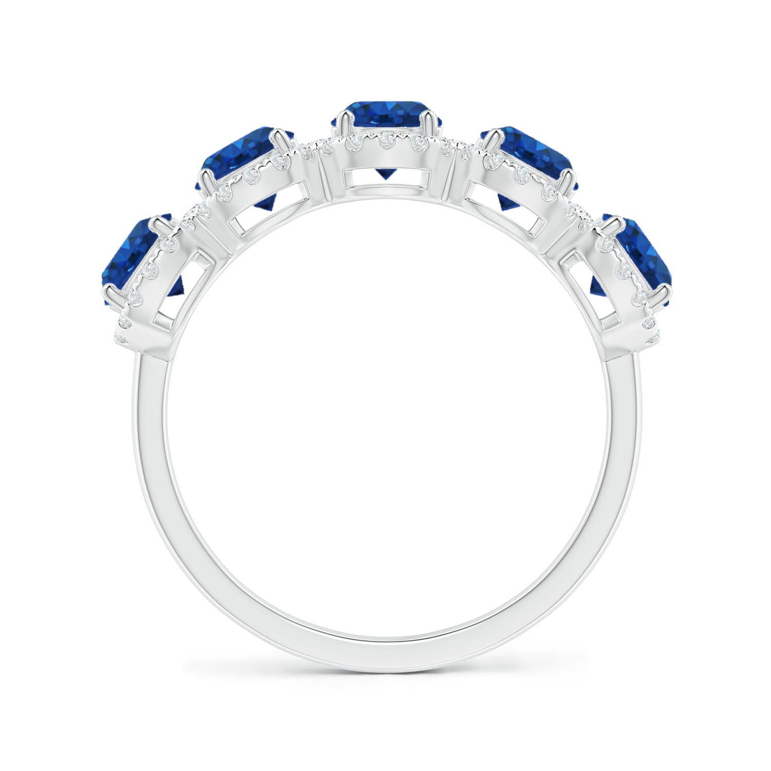 AAA - Blue Sapphire / 2.56 CT / 14 KT White Gold