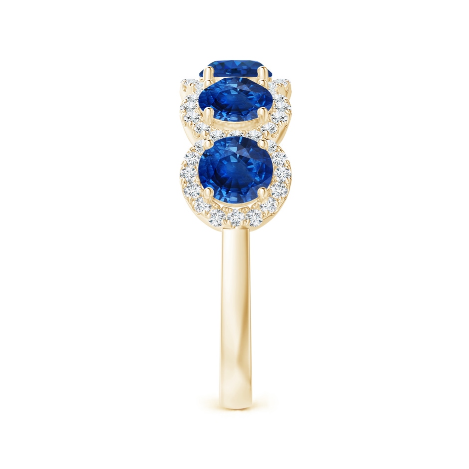 4.5mm AAA Half Eternity Five-Stone Sapphire Halo Ring in Yellow Gold side 299