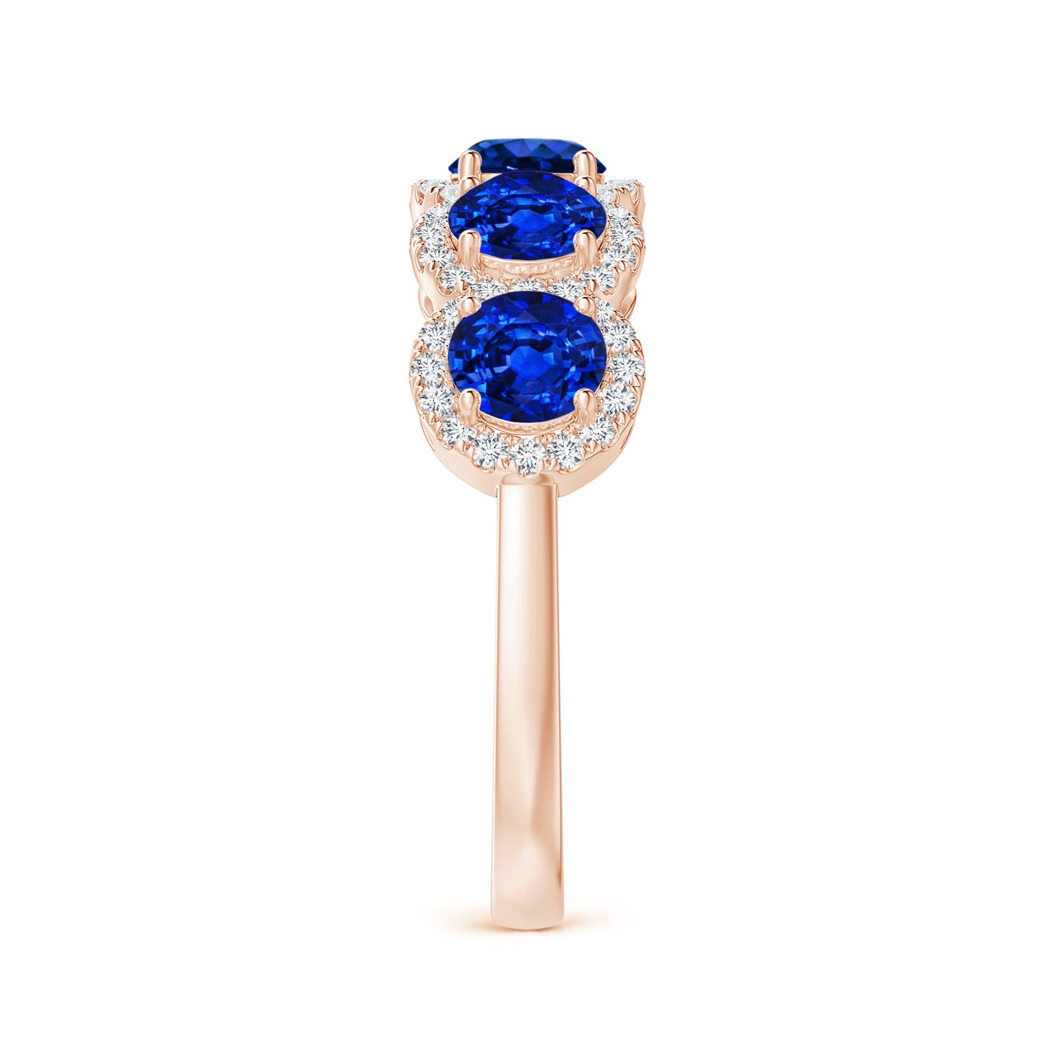 AAAA - Blue Sapphire / 2.56 CT / 14 KT Rose Gold