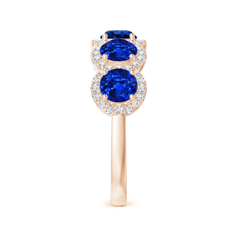 4.5mm AAAA Half Eternity Five-Stone Sapphire Halo Ring in Rose Gold side 299