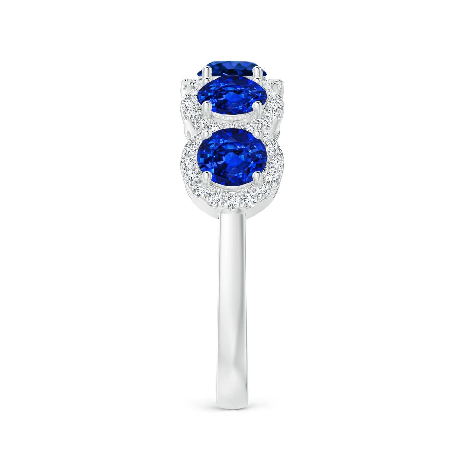 AAAA - Blue Sapphire / 2.56 CT / 14 KT White Gold