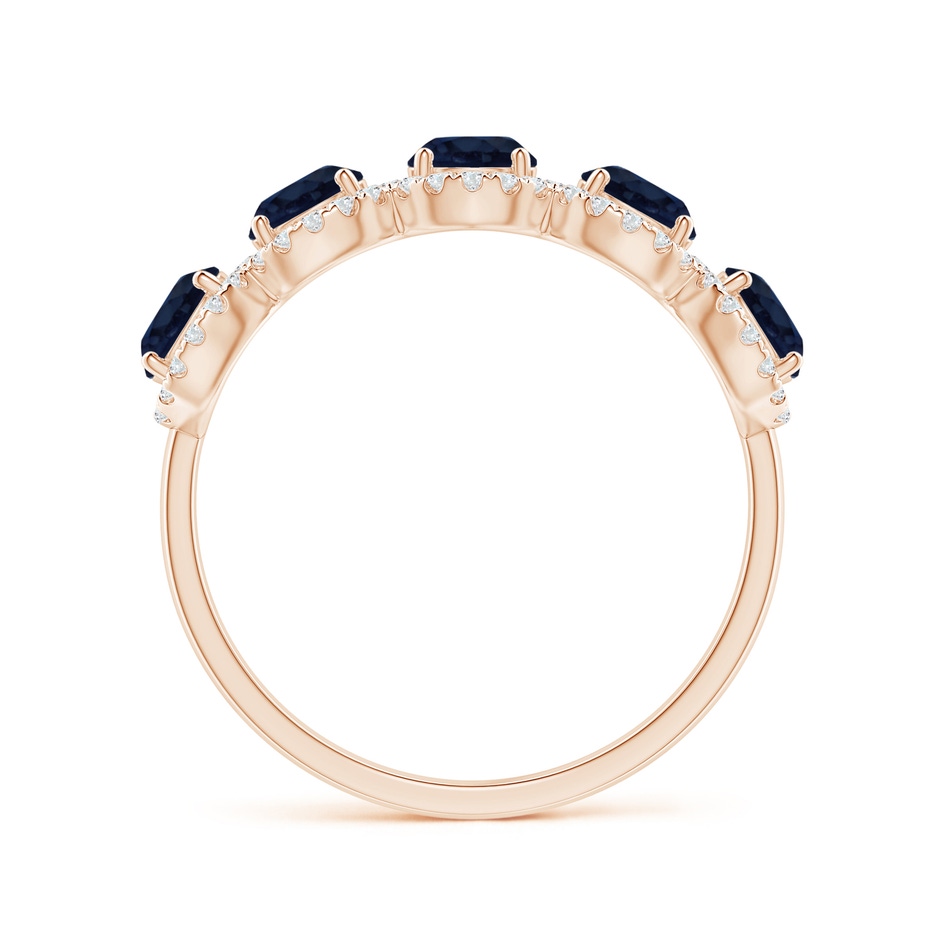 4mm A Half Eternity Five-Stone Sapphire Halo Ring in 18K Rose Gold side 199