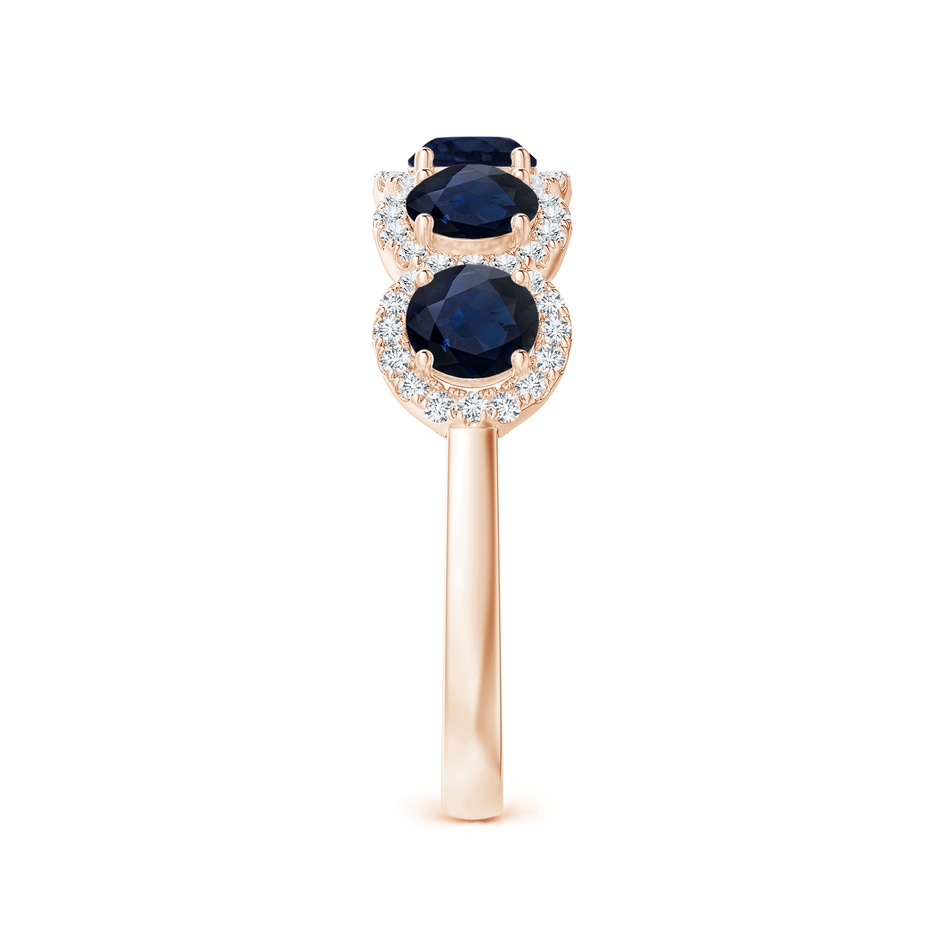 4mm A Half Eternity Five-Stone Sapphire Halo Ring in 18K Rose Gold side 299