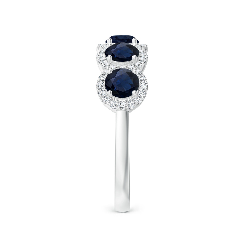 4mm A Half Eternity Five-Stone Sapphire Halo Ring in 18K White Gold side 299