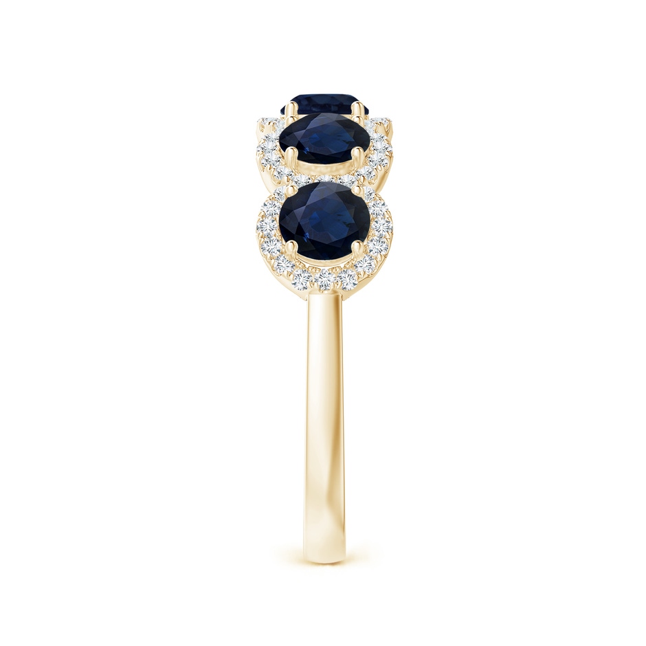 4mm A Half Eternity Five-Stone Sapphire Halo Ring in 18K Yellow Gold side 299