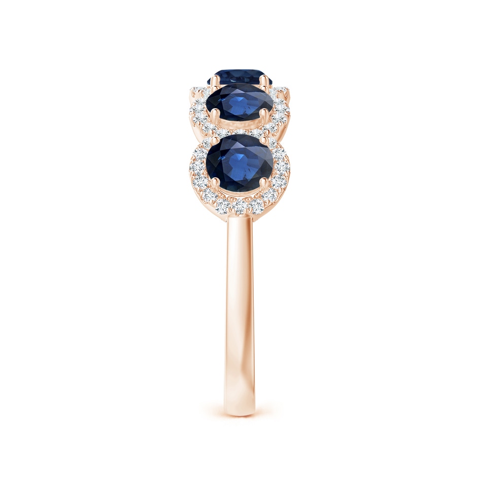 4mm AA Half Eternity Five-Stone Sapphire Halo Ring in Rose Gold side 299