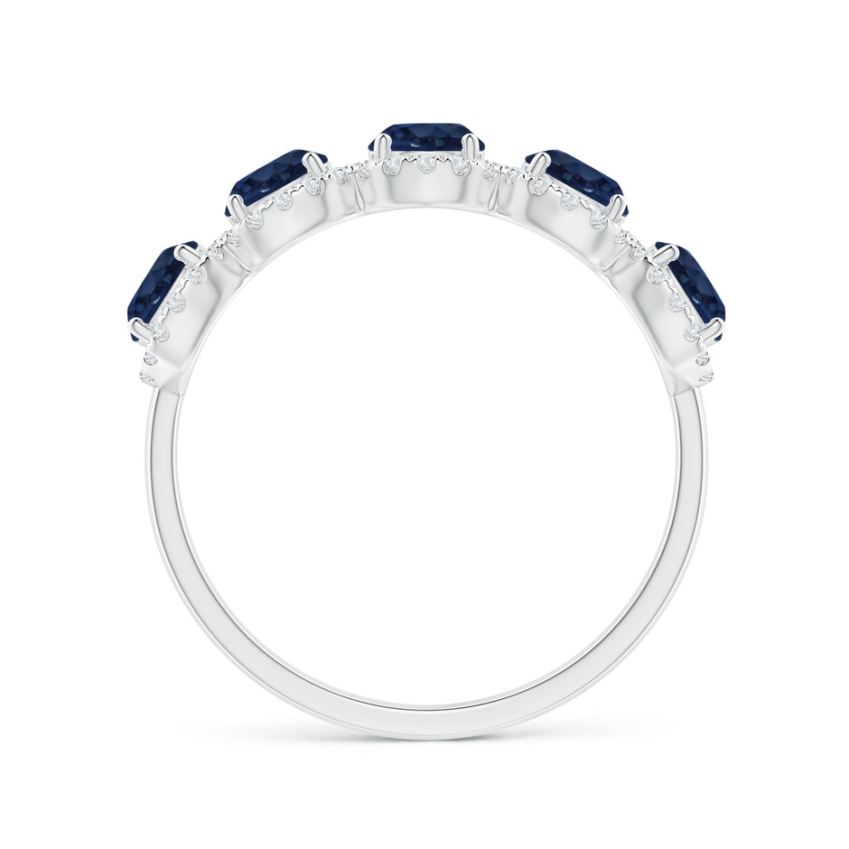 4mm AA Half Eternity Five-Stone Sapphire Halo Ring in White Gold side 199