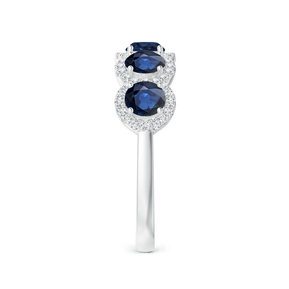4mm AA Half Eternity Five-Stone Sapphire Halo Ring in White Gold side 299