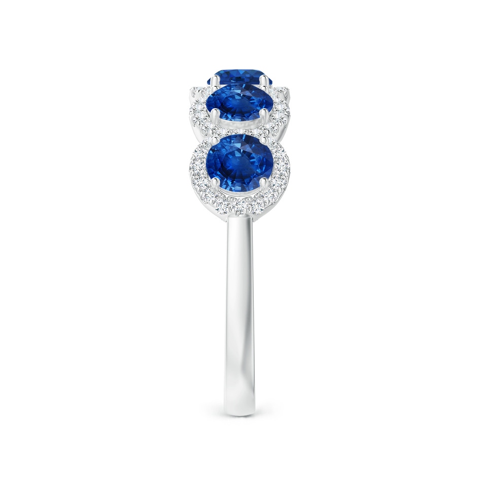 4mm AAA Half Eternity Five-Stone Sapphire Halo Ring in P950 Platinum side 299