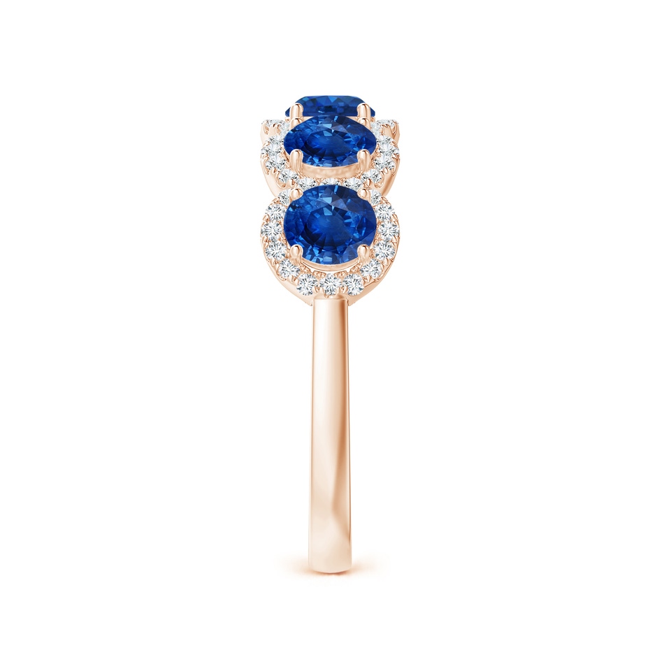 4mm AAA Half Eternity Five-Stone Sapphire Halo Ring in Rose Gold side 299