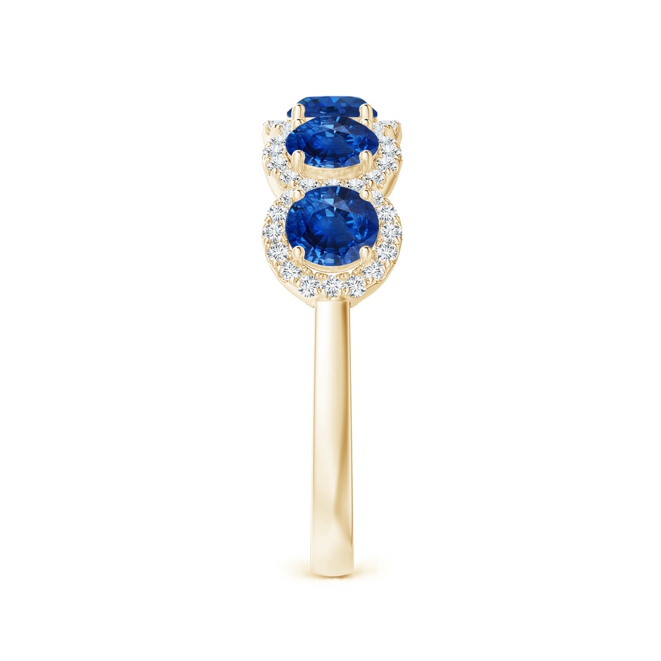 4mm AAA Half Eternity Five-Stone Sapphire Halo Ring in Yellow Gold side 299