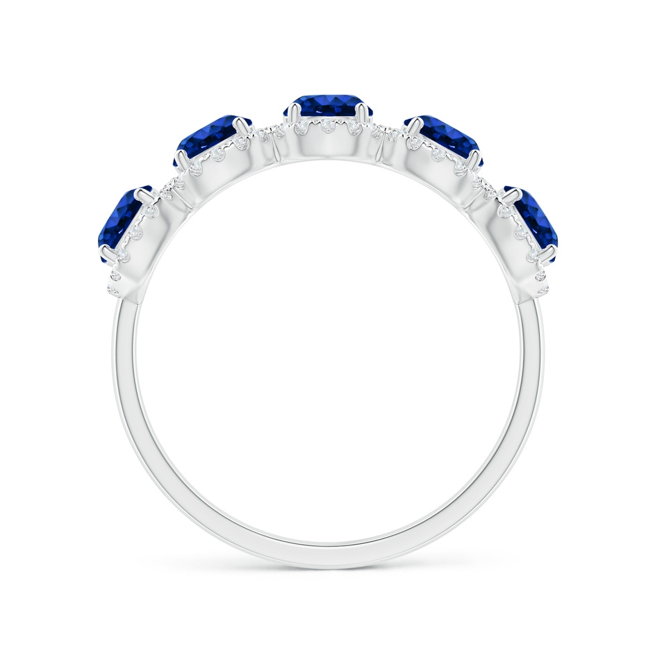 4mm AAAA Half Eternity Five-Stone Sapphire Halo Ring in P950 Platinum side 199