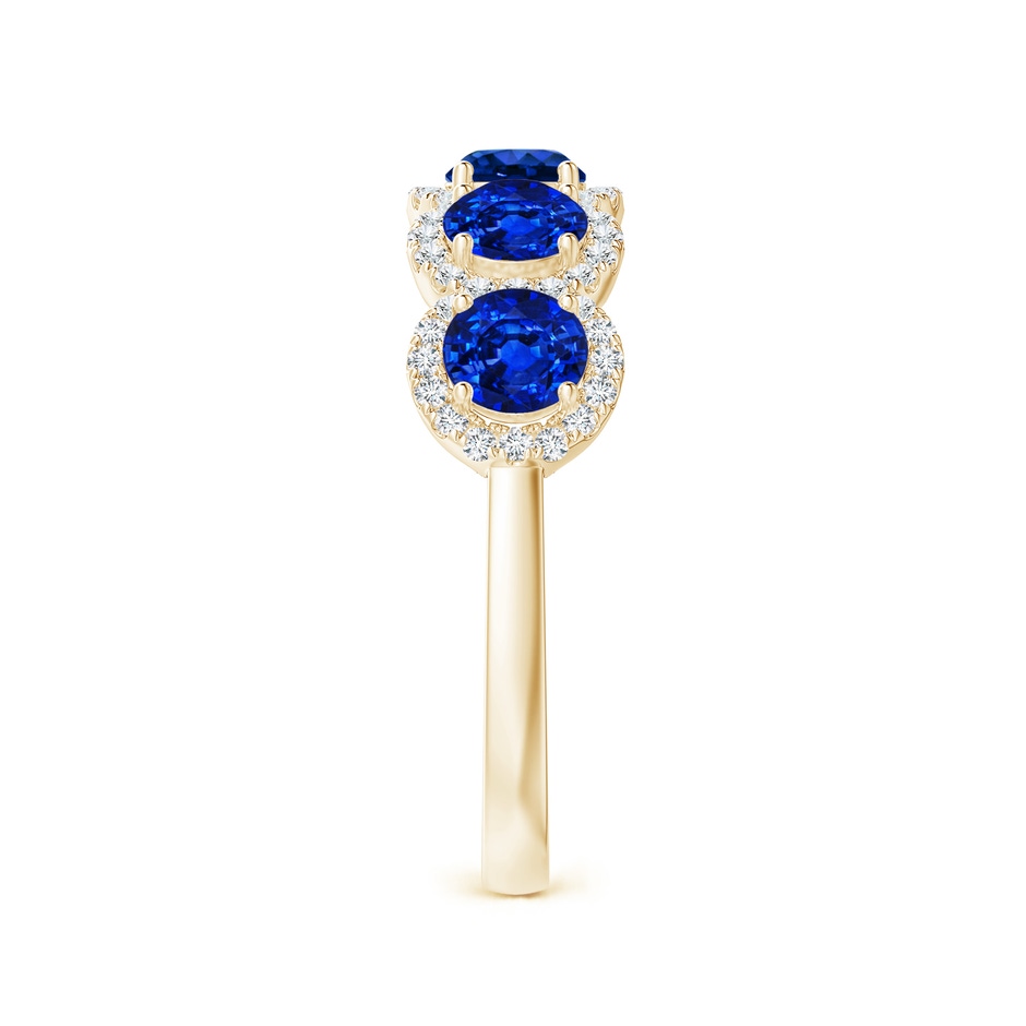 4mm Lab-Grown Half Eternity Five-Stone Sapphire Halo Ring in Yellow Gold side 299