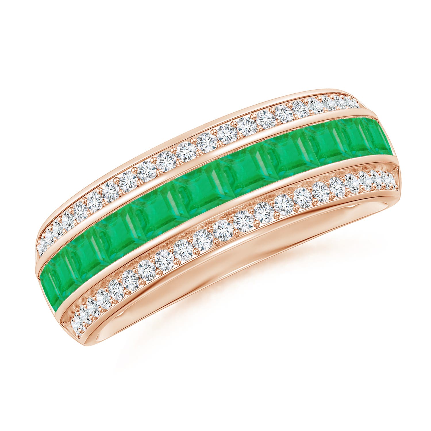 A - Emerald / 1.11 CT / 14 KT Rose Gold